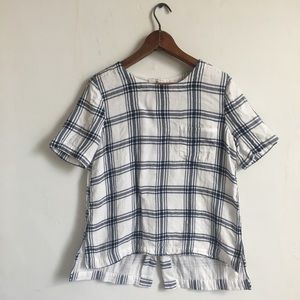 Madewell short sleeve plaid shirt